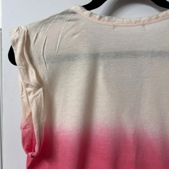 Unknown brand, top, Henley style, orange, pink, and pale pink three snap front - Picture 6 of 10